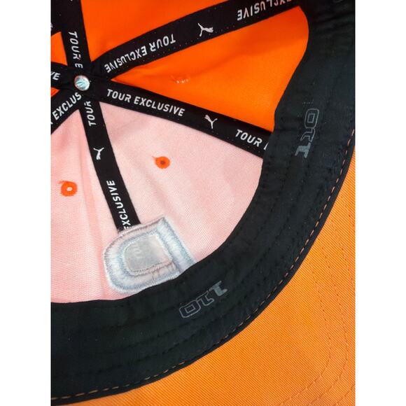 PUMA Heritage "P" hat Vibrant Orange PGA Tour Rickie Fowler snapback - Picture 4 of 7